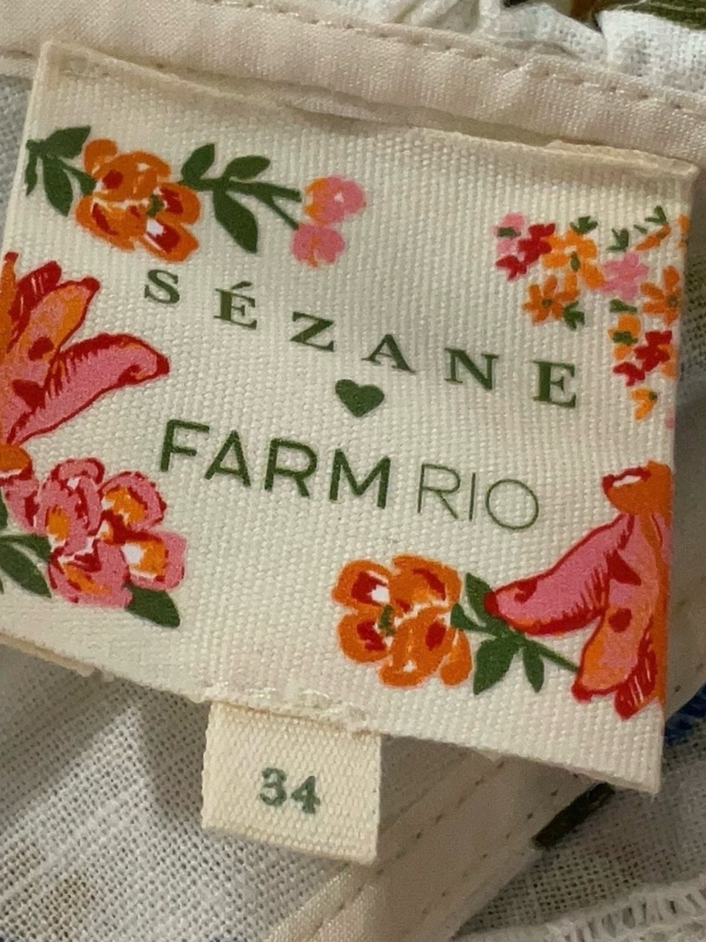 Sézane X FARM RIO Gold Blouse in Jardim Romatico FR 34 / US 2 - Picture 13 of 16
